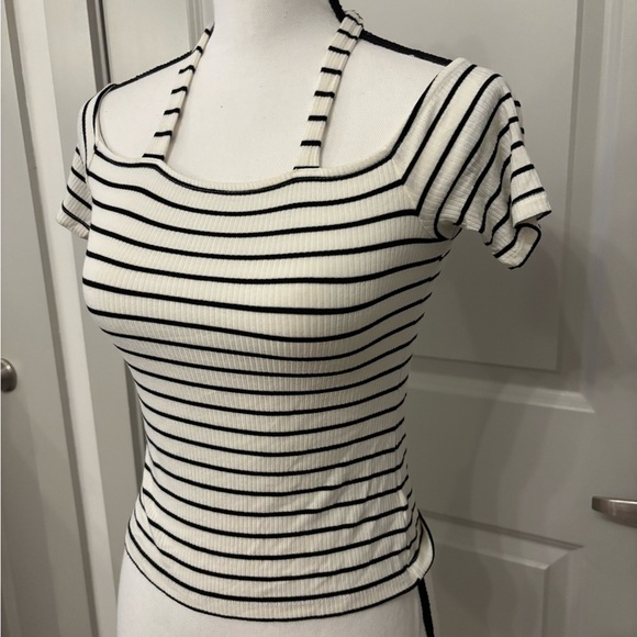 American Eagle Soft and Sexy ribbed striped off the shoulder halter size M - Picture 6 of 10